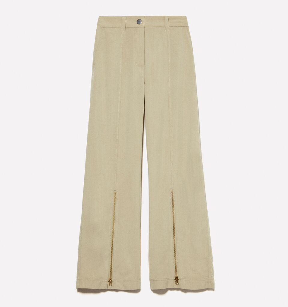 Military palazzo trousers with zipper - women's palazzo trousers - Military Green | Sisley image number 6